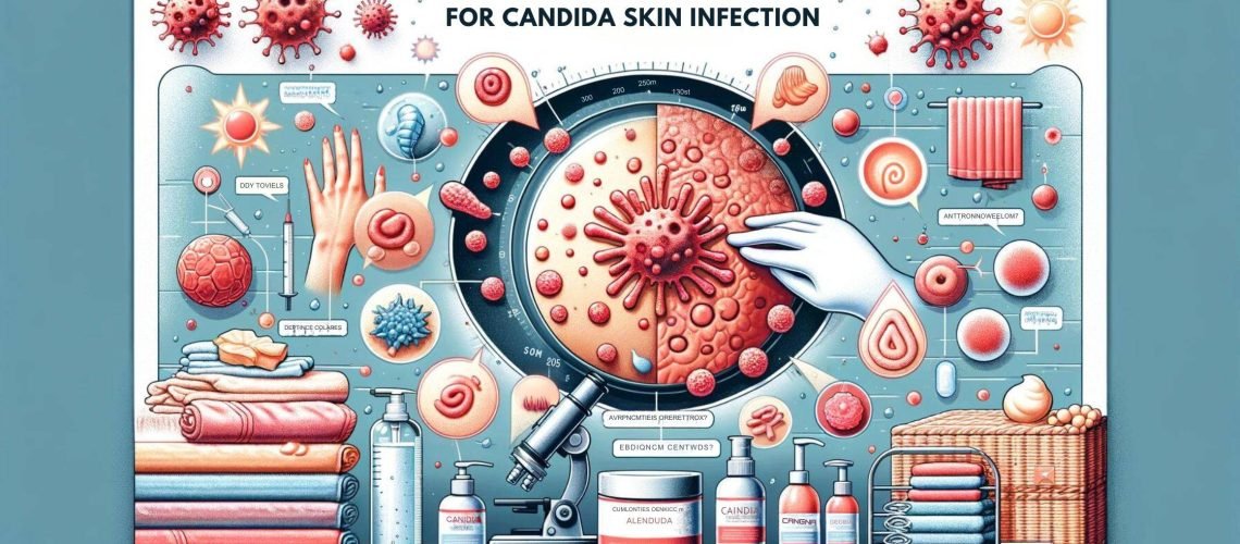 Create a banner design suitable for a blog titled 'What is the Best Treatment for Candida Skin Infection_' in a wide format